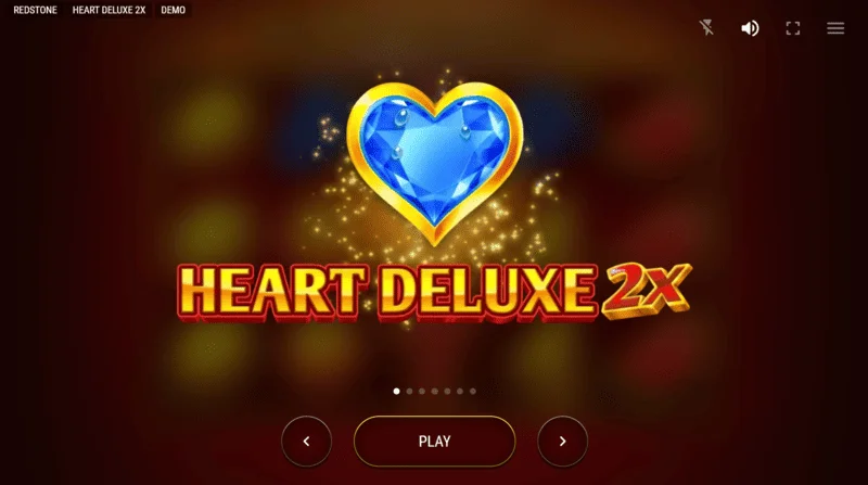 Heart Deluxe 2x - menu principale e schermata di avvio della slot