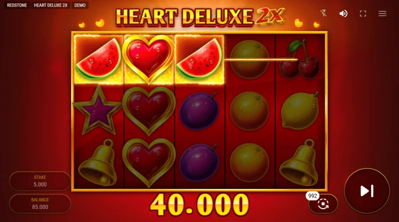 Heart Deluxe 2x - combinazione vincente con wild sul rullo